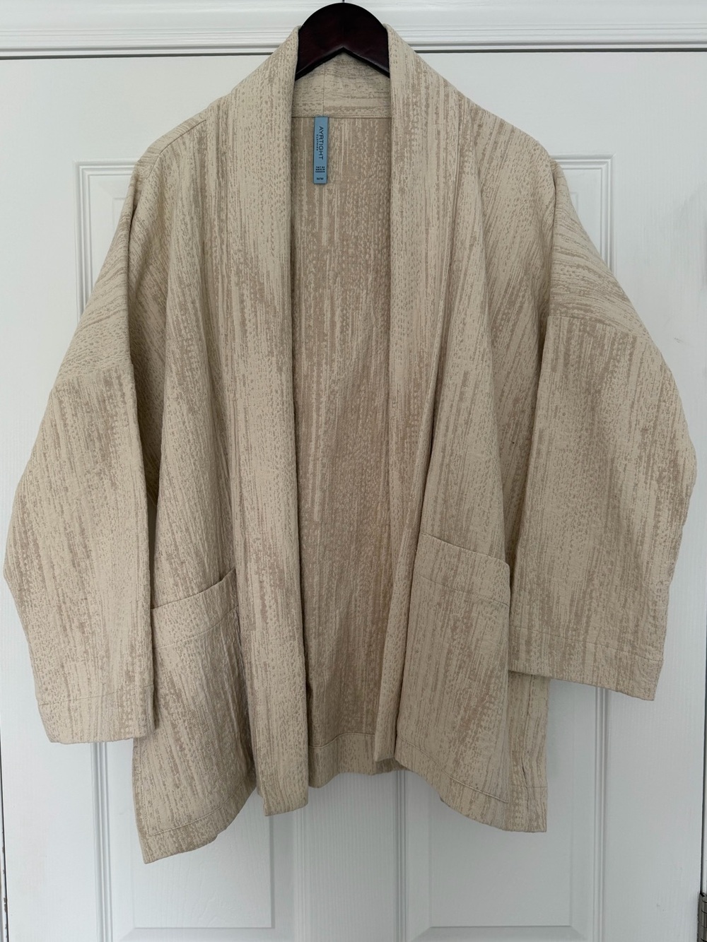 Ayrtight Open Front Cotton Linen Blend Kimono Jacket Size Medium